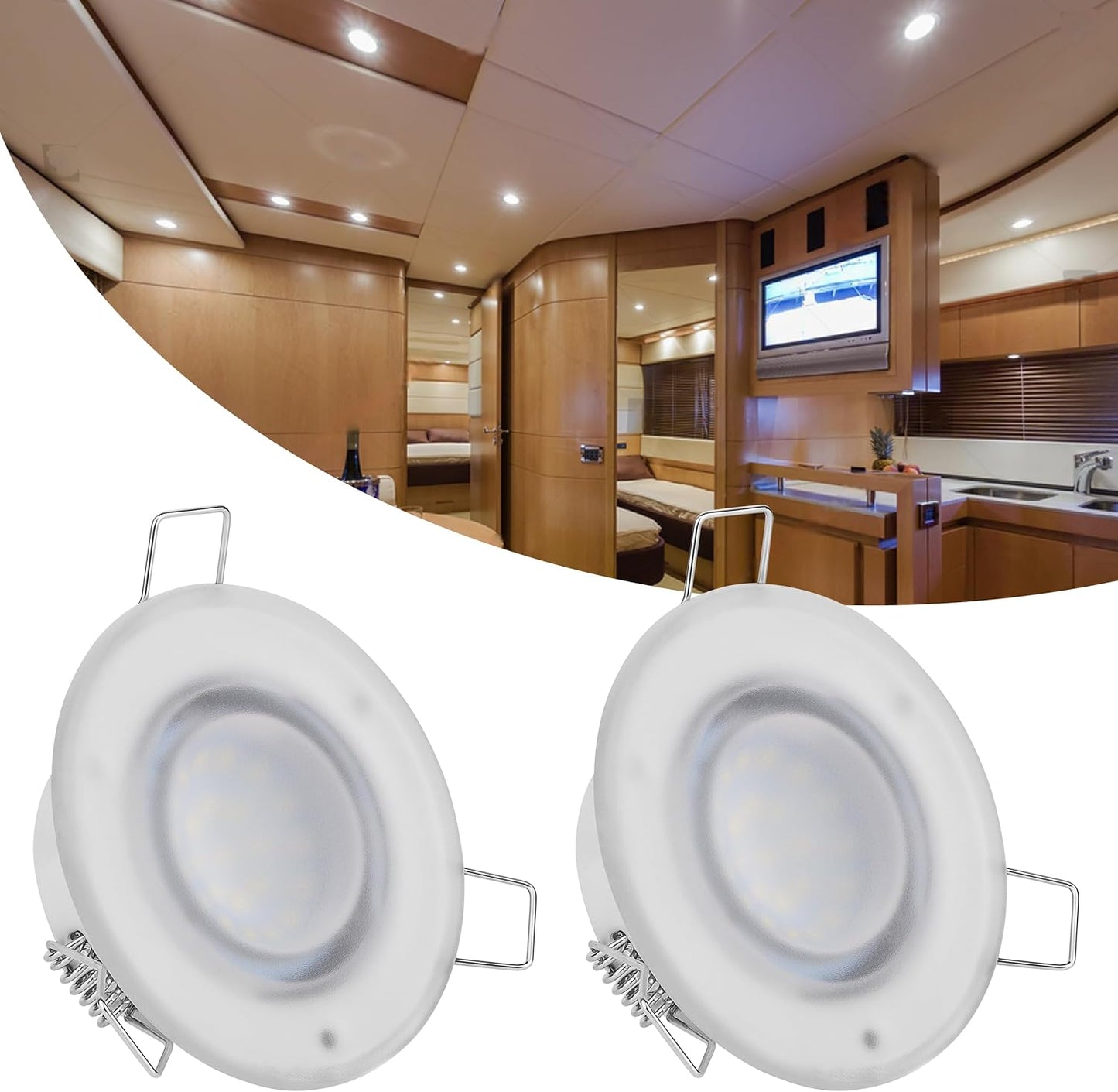 3" LED RV Puck Light, 12V, Recessed Mount, Under Cabinet Use