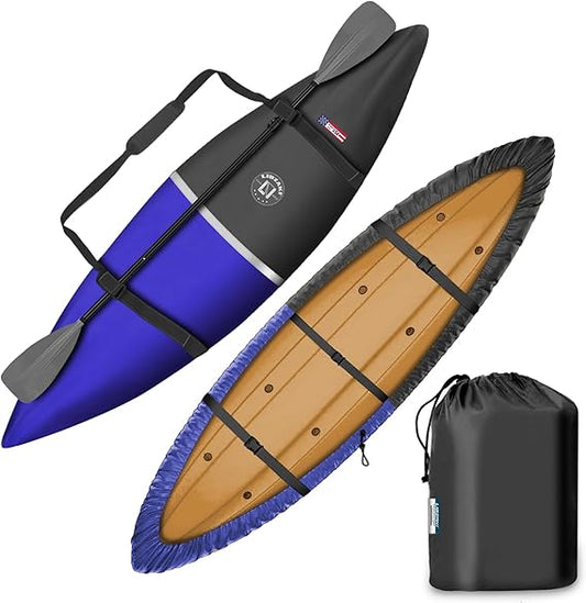 LIBZAKI Kayak/Canoe Cover, 9-18ft, Waterproof & UV Protection