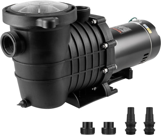 VEVOR Pool Pump, 2HP, 110 GPM, 110V/240V, w/ Filter Basket