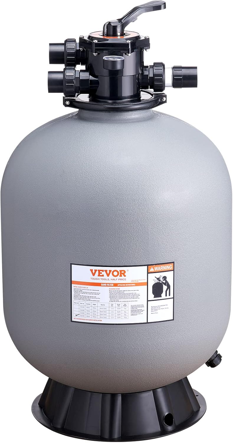 VEVOR Sand Filter, 24", 65 GPM, 7-Way Valve