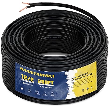 Haisstronica 12/2 Landscape Wire 250ft, Copper, UL, Waterproof