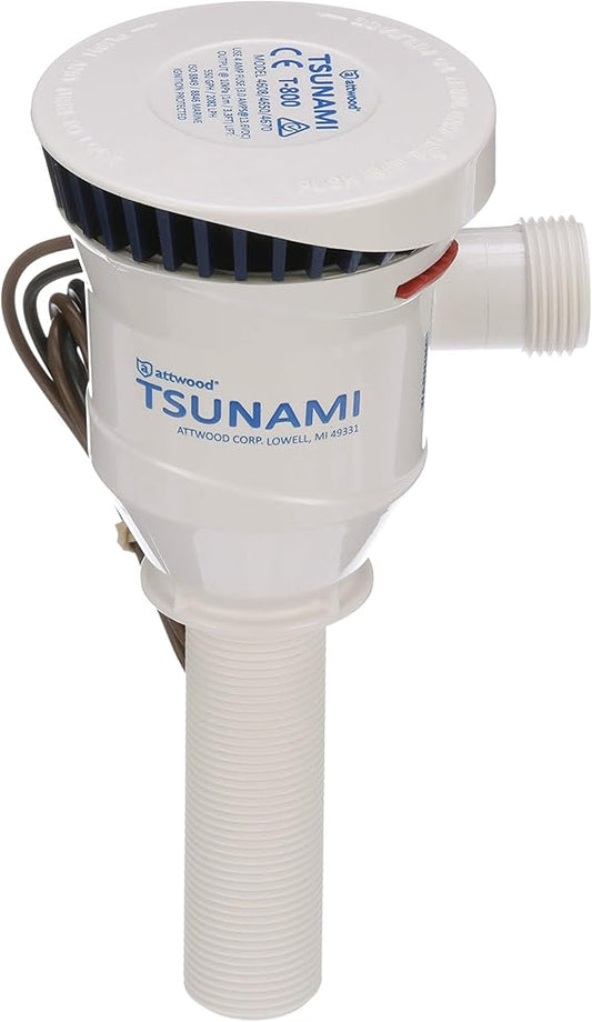 Attwood Tsunami T800 Aerator Pump, 800 GPH, 12V, ¾" Outlet