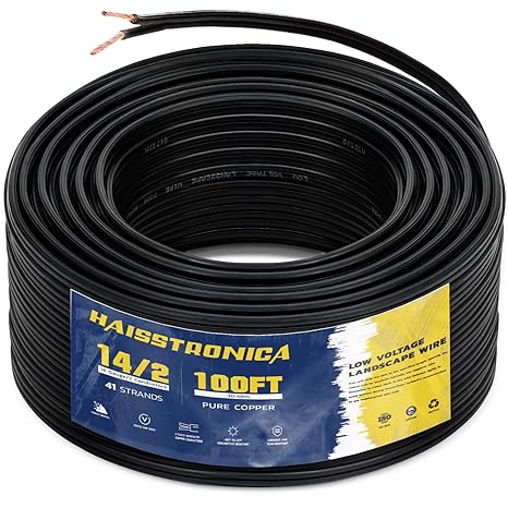Haisstronica 14/2 Landscape Wire 100ft, Copper, UL, Waterproof