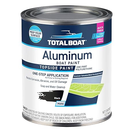 TotalBoat Aluminum Boat Paint, Black, 1 Qt