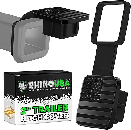 Rhino USA American Flag Hitch Cover, Fits 2" Receivers