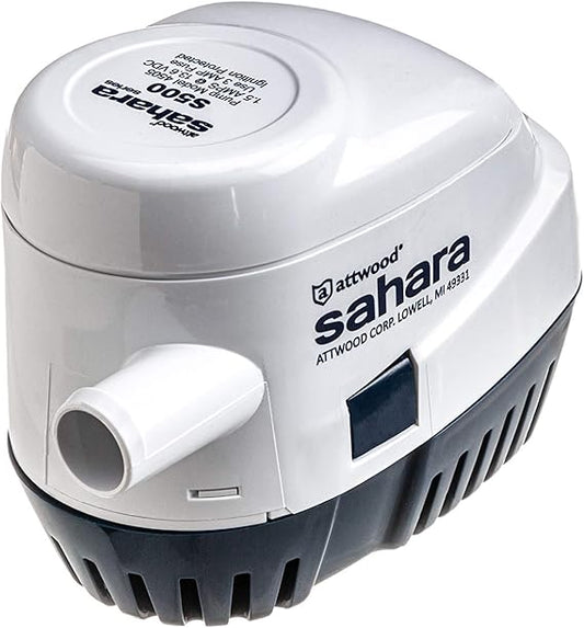 Attwood Sahara S500 Bilge Pump, Auto, 12V, ¾" Hose, 1.5A