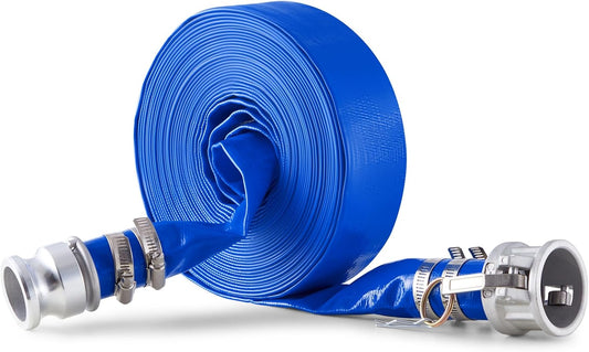 VEVOR Backwash Hose, 1.5"x50', Blue PVC, w/ Clamps & Camlock