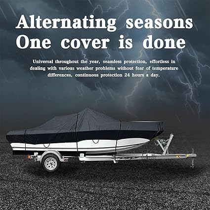 Waterproof Boat Cover 17-19ft, V-Hull/Tri-Hull/Runabout, Heavy Duty