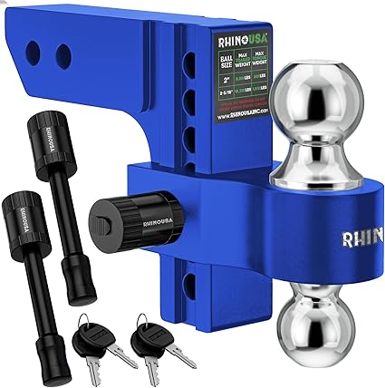 Rhino USA Adjustable Hitch, 2" Receiver, 6" Drop, 12,500lb GTW