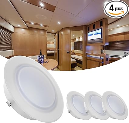 4.5" RV Recessed LED Ceiling Light, 12V, Cool White