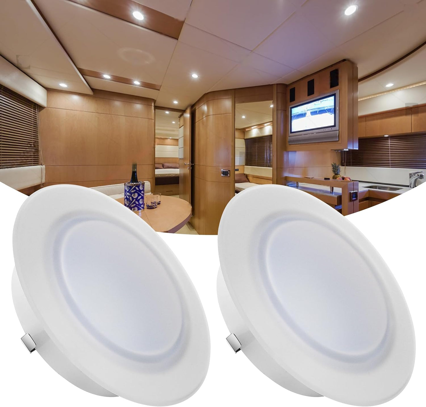 4.5" RV LED Recessed Puck Light, 12V, Cool White