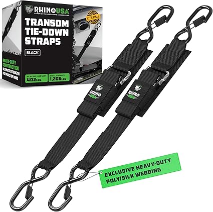 Rhino USA Boat Trailer Straps, 2"x48", 2-Pack, Adjustable Tie-Downs