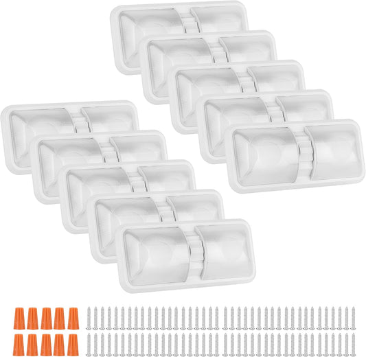 10 Pack 12V LED RV Ceiling Double Dome Light, 1100LM, 4000K