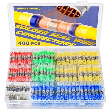 Haisstronica 400PCS Solder Seal Connectors, Waterproof, 26-10 AWG, 5 Colors