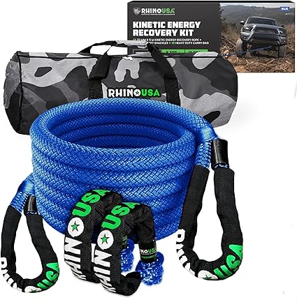 Rhino USA Kinetic Rope Kit, 7/8"x30ft, w/ 2 Soft Shackles