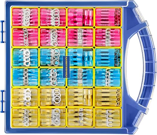 Haisstronica 620PCS Heat Shrink Butt Connector Kit, 22-10 AWG, 3 Colors